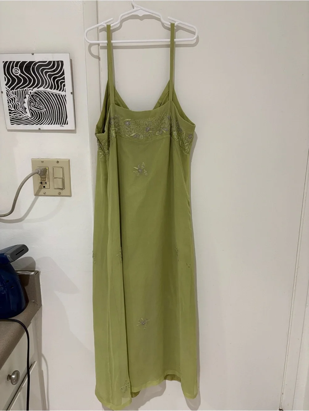 Celery Green Spaghetti Strap Dress